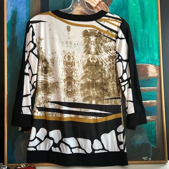 Ness Multicolor Abstract Floral Women's Top Smal - Picture 13 of 15